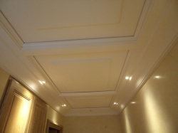 dÃ©coration : habillage d\'un plafond moulurÃ©e avec panneau central dÃ©montable (pour accÃ©der Ã  la climatisation (artisan menuisier 64)